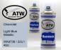 Preview: Chevrolet, Light Blue Metallic, WA9738 / 22U / 49U: 400ml Sprühdose + 400ml Klarlack - Set, von ATW Autoteile West.